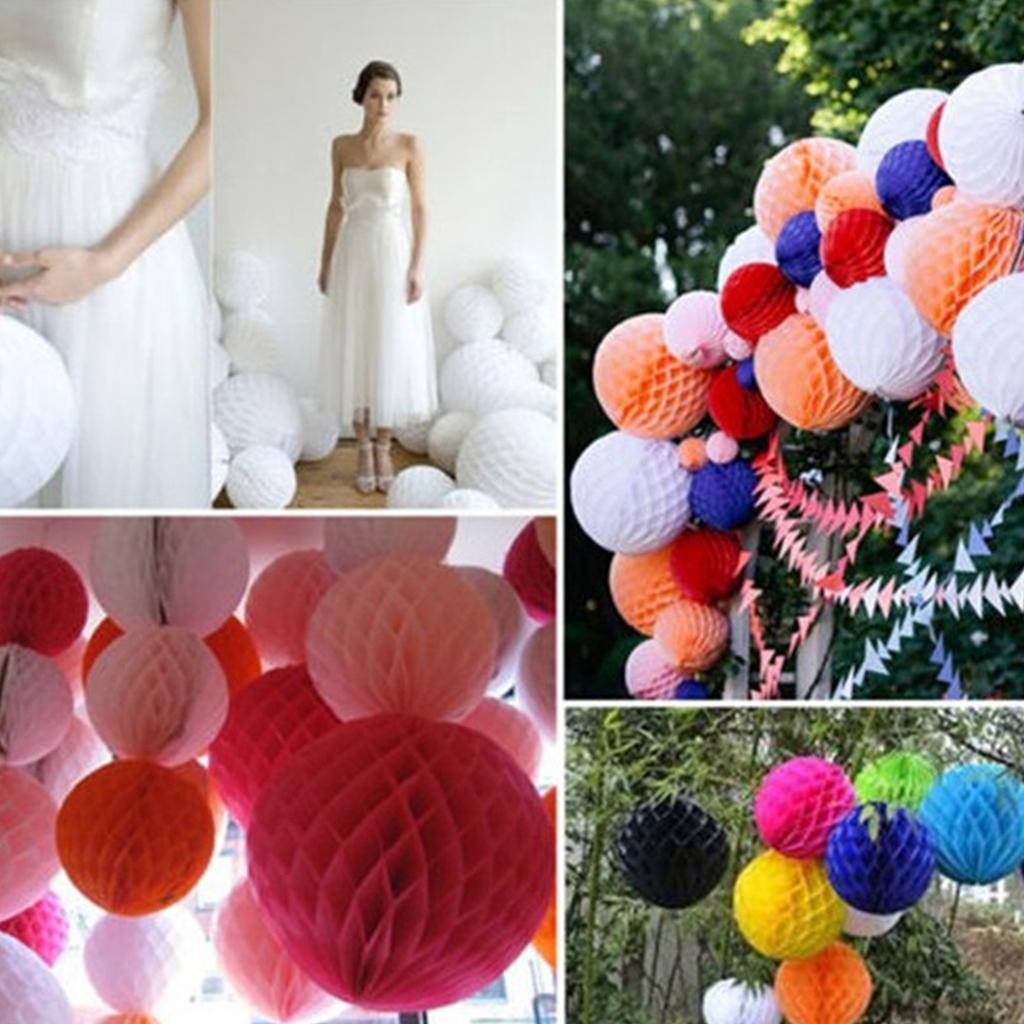 6"Tissue Paper Honeycomb Ball Lanterns Wedding Party Home Decor Orange