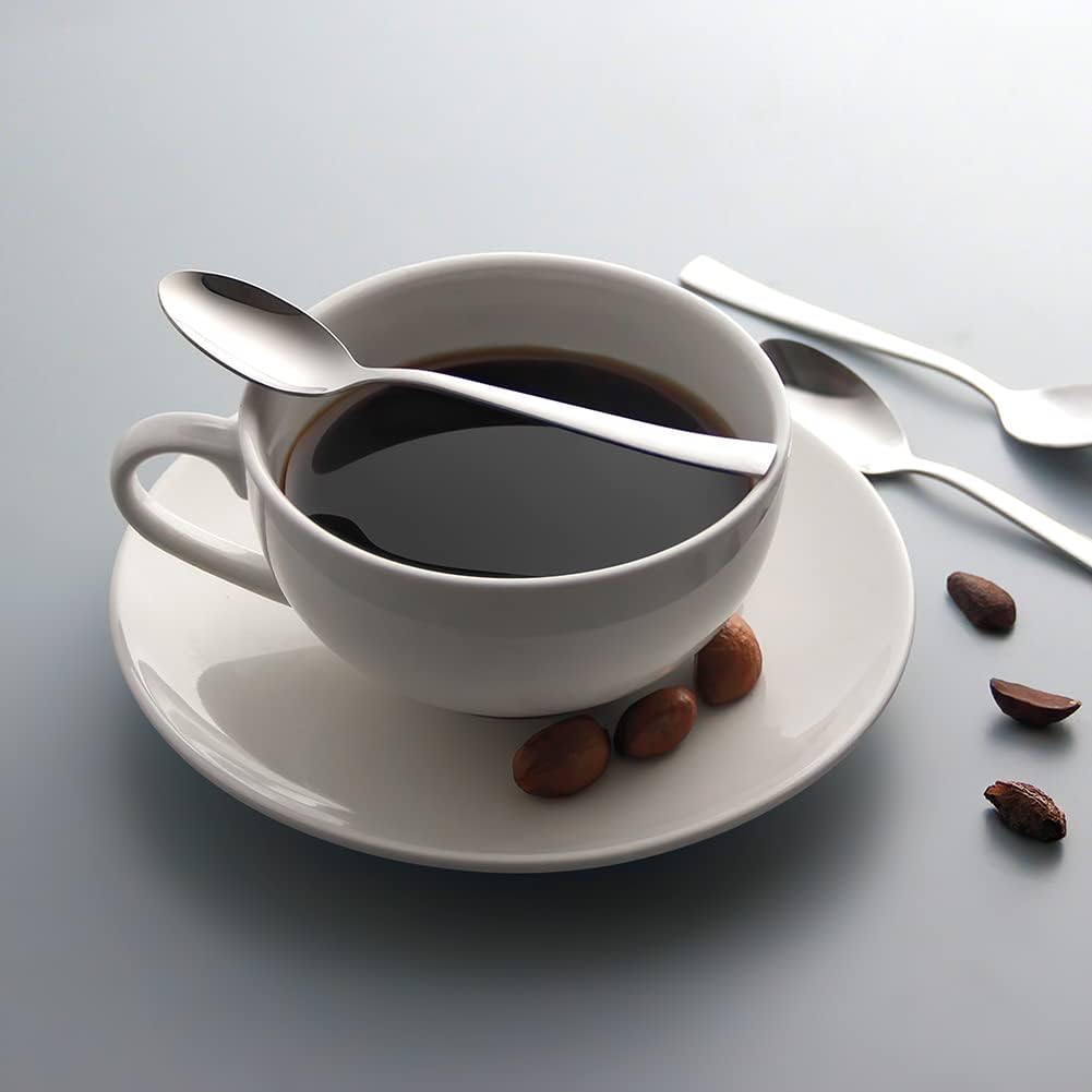 6-Piece Demitasse Espresso Spoons,5.1-Inch Mini Coffee Spoons Stainless Steel Small Spoons Mini Espresso Spoon for Dessert Ice Cream