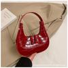 Trendy Fashion Personality Stone Pattern Armpit Moon Bag Versatile Commuter Temperament Solid Color Shoulder Bag