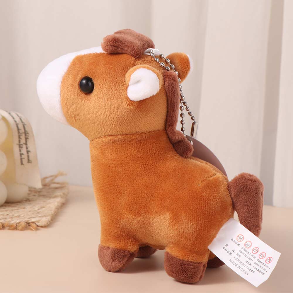 Stuffed Animal Giraffe Pendant Horses Plush Donkey Small Doll Lovely Horse Key Ring  Boy Girl