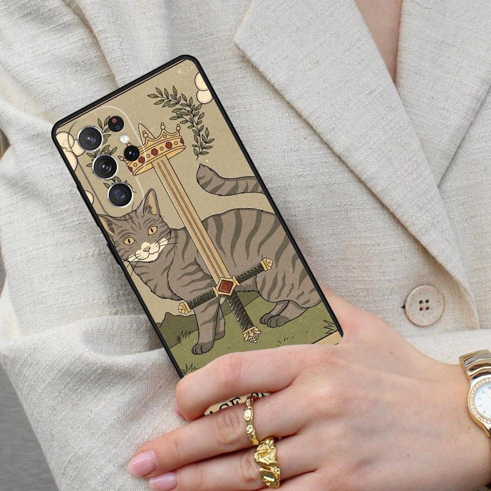 The Empress Tarot Cat Art Cell Phone Case for Samsung Galaxy S26 Ultra S25 S24 S23 S22 S21 S20 Note10 Cover