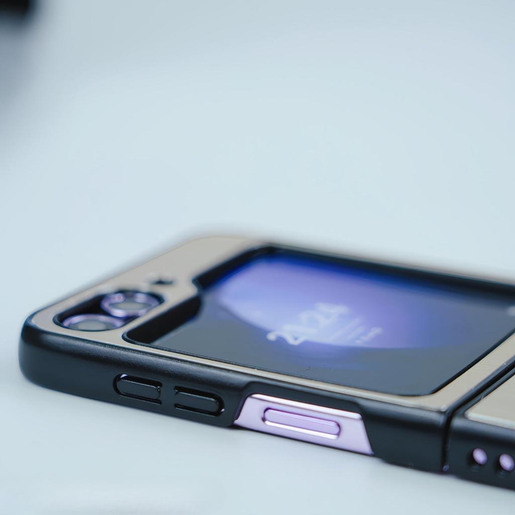 Applicable To Samsung Zflip6 Brushed Back Plate Galaxy Z Fold6 Folding Screen Metal Mobile Phone Case