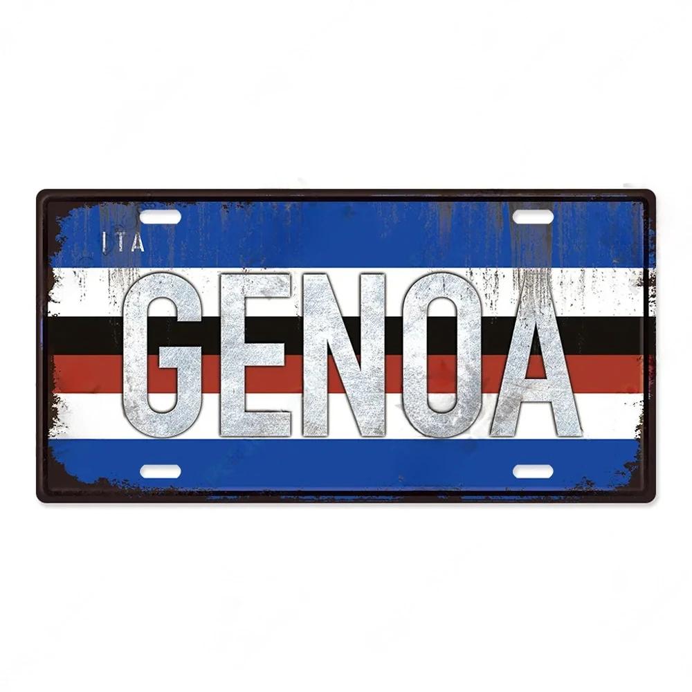 FJ Decor Italy City Metal Tin SignS Licenses Plate Plaque Vintage Wall Ari for Pub Club Man Decors