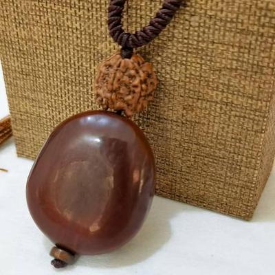 Women's Retro Ethnic Style Adjustable Long Sweater Chain with Natural Peace Bean Charm