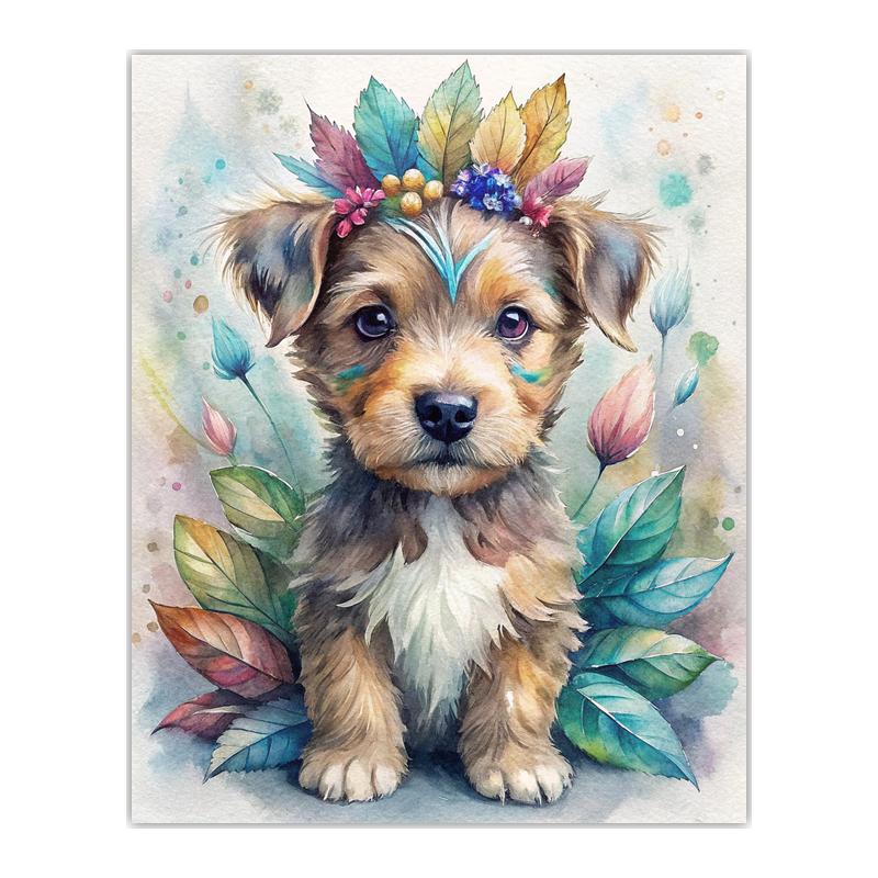 Animal Wall Art, Floral Wreath Canvas Print, Cute Forest Creature Nursery Poster Prints for Kids Bedroom Home Decor