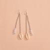 Personalized shell pendant, pearl fringed women's alloy earrings.