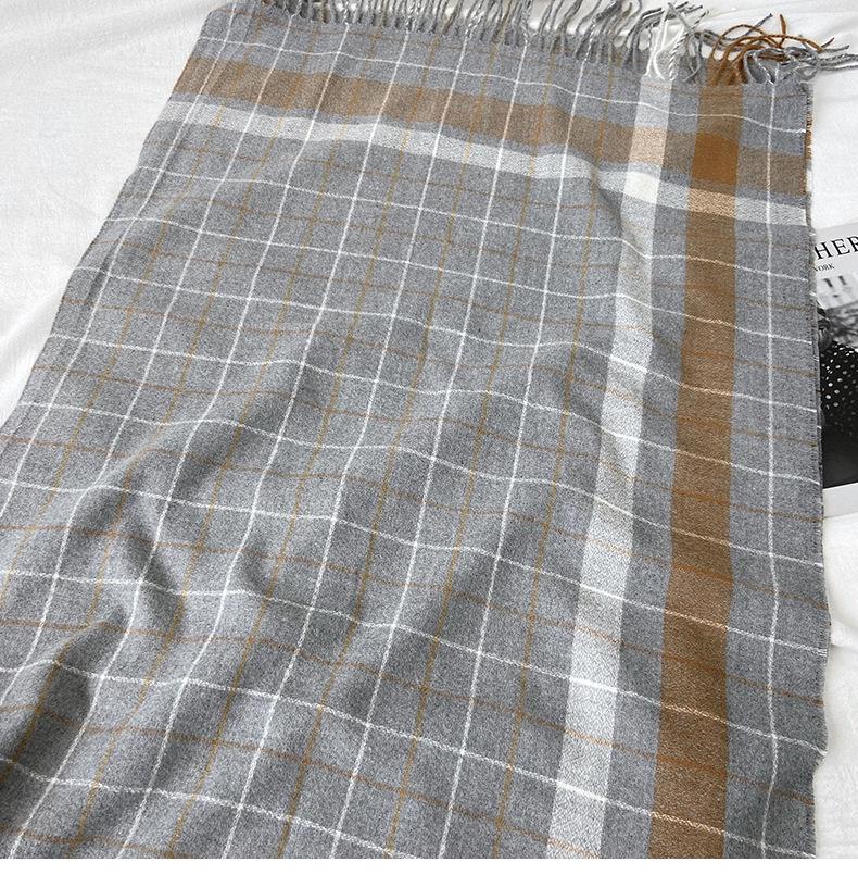 Klassischer Damen-Schal mit Karomuster - Imitation Kaschmir, Doppelt verwendbarer Nackenwärmer, Herbst/Winter 2023 Schal