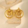 Chunky Knot Earrings Gold Plated Geometric Earrings for Women, Thick Statement Dangle Drop Earrings Hypoallergenic Jewelry