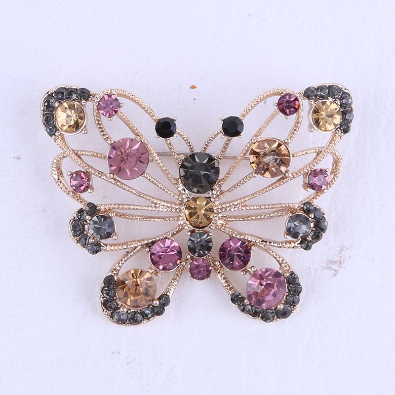 Luxury Rhinestone Hollow Butterfly Brooches for Women Insect Pins Event Party New Gifts Backpack Decoration Clothes Accessories