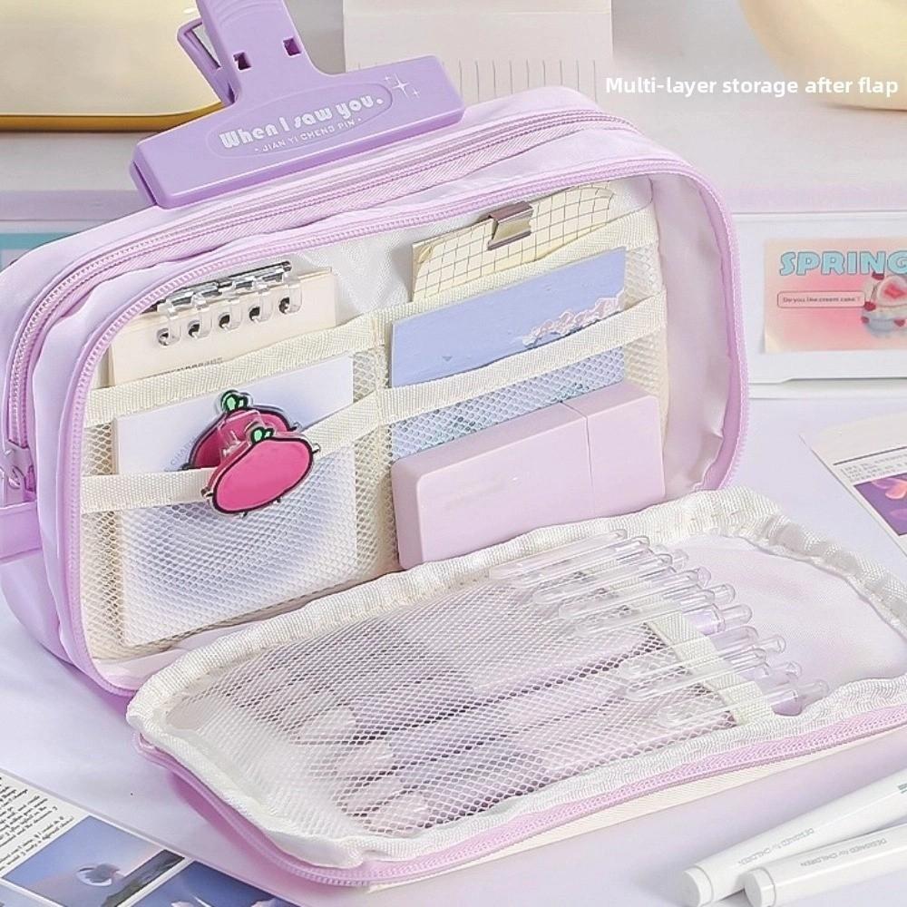Large Capacity Stationery Storage Bag Cosmetic Storage Pen Pencil Case  Office