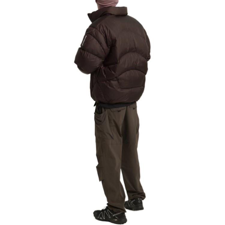 SALOMON Logo Print Stand Collar Zip Long Sleeve Jacket Men Jacket Brown LC2581100