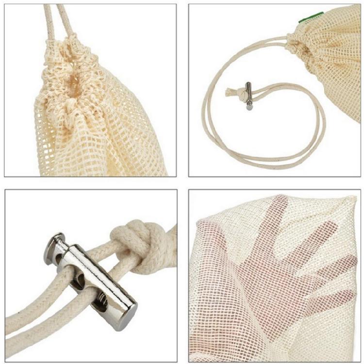 Cotton Produces Bags Sturdy Cotton Mesh Bags For Groceries Ideal For Storing Produces And Reducing Plastic Waste