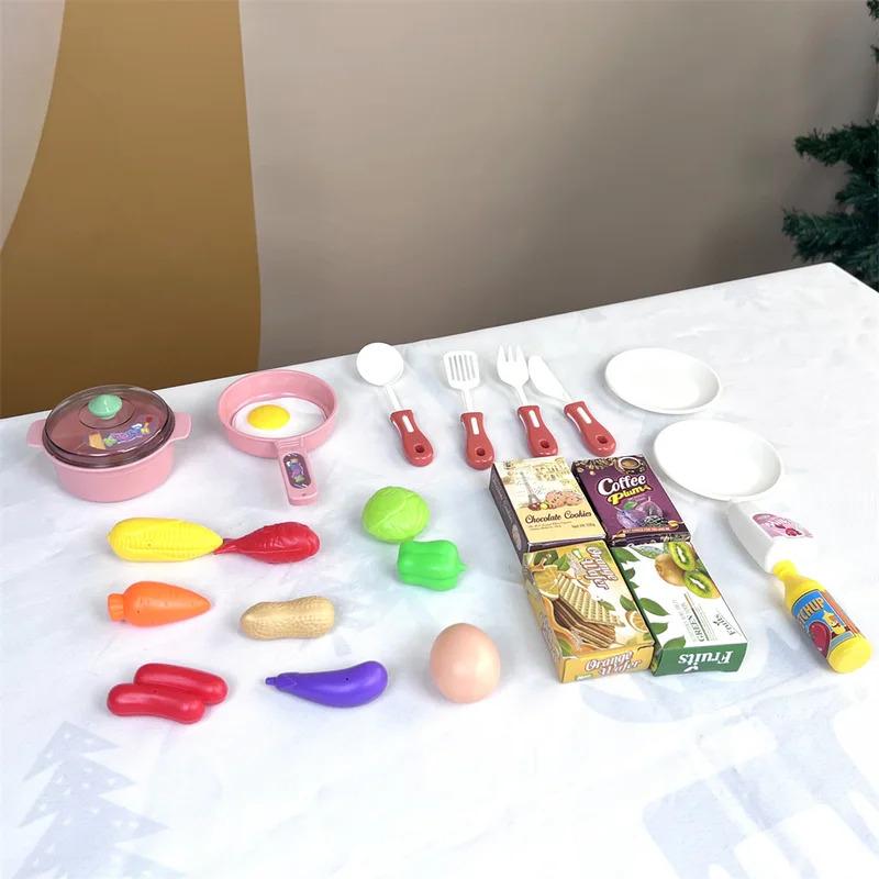 Simulated Kitchen Play Set With Lights & Sounds, Realistic Cooking Game Toy For Kids, Interactive Educational Playset For Toddle