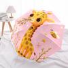 1pc Giraffe with Pink Background Umbrella with Plastic Handle,Suitable for All Seasons Home Travel Outdoor UmbrellaDD484