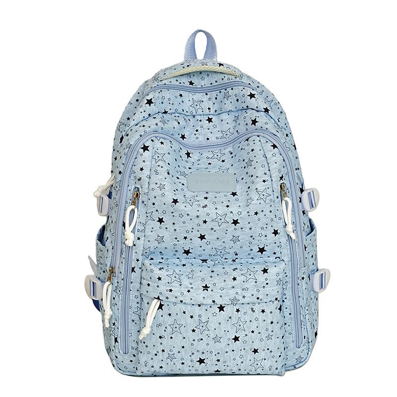 Schoolbag1011 new schoolbag female ins niche middle and high school large capacity star printed backpack female student computer bag