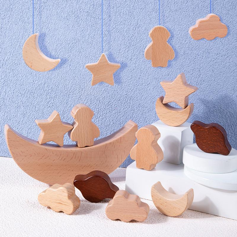 Themed Space Wooden Cognitive Domino Blocks For Children Learning Activities