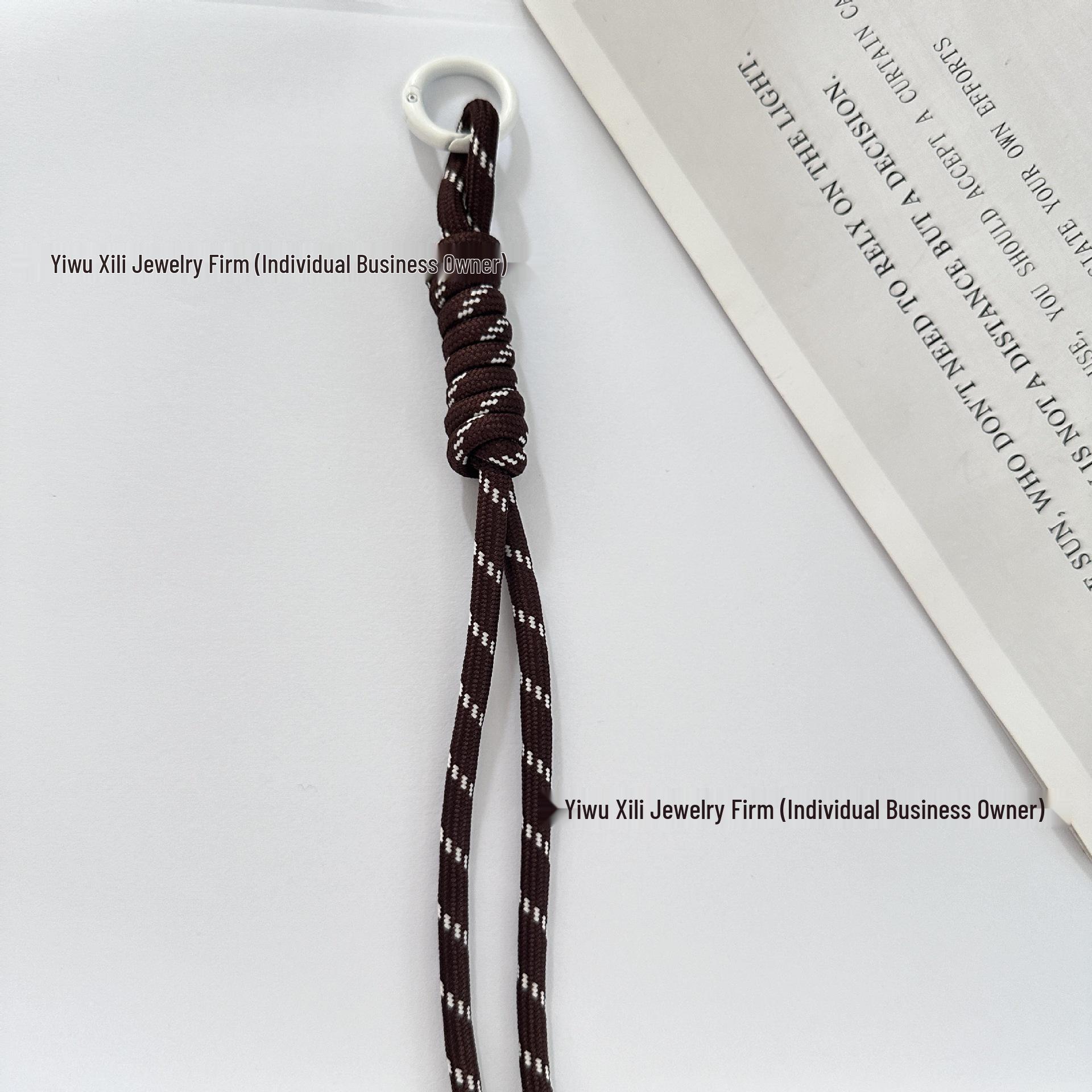 Colorful Handmade Woven Rope Bag Charm & Phone Lanyard with Pendant