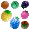 Grape Strawberry Fruit Squeeze Toy Colorful TPR Stress Relief Balls Soft Fidget for Kids Adults Portable Decompression Gadget for Anxiety Party