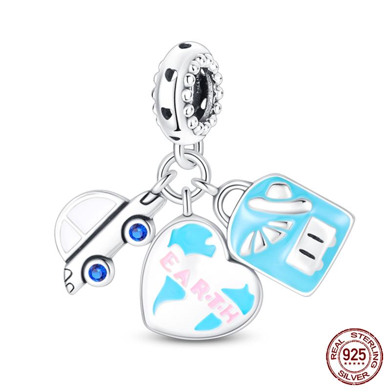 Fashion Copper Astronaut Space Series Charms Beads Fit Qikaola Original Bracelets Diy Anniversary Jewelry