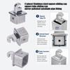 Internal Eye End Bimini Top Fitting Square Tube Awning Hardware Fitting in Polished Stainless Steel, Slide Cap Insert Part for Shade Frame Repair and