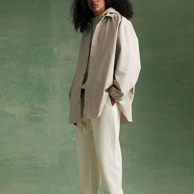 Fear of God Essentials FW23 Button Down Shirt 'Silver Cloud' Men's 186BT234022F