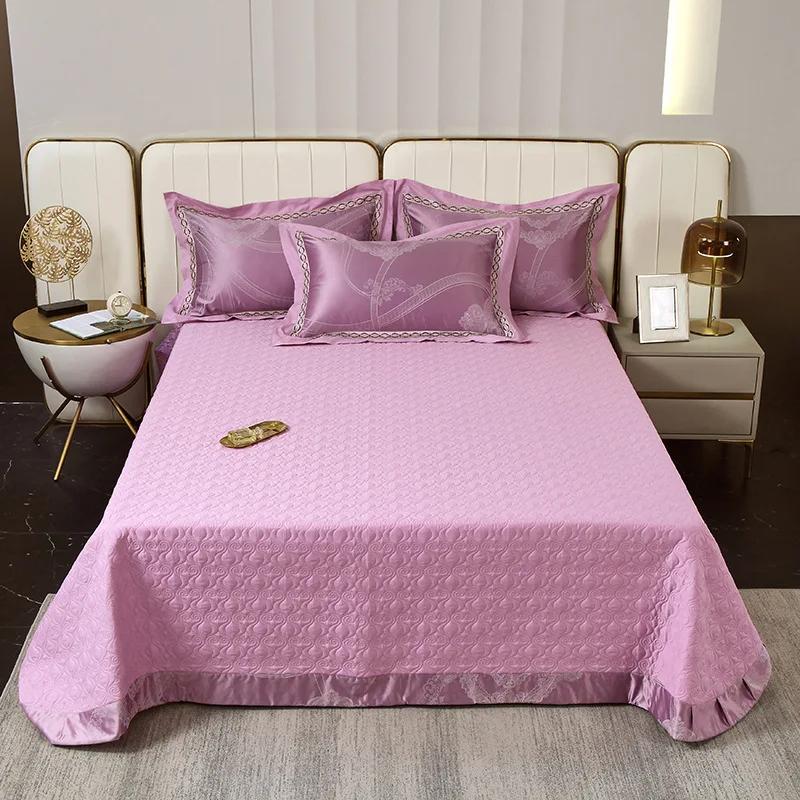 European relief pure cotton quilted quilted cotton bed cover single piece cotton thickened bed cover double bed cover 3 pcs set
