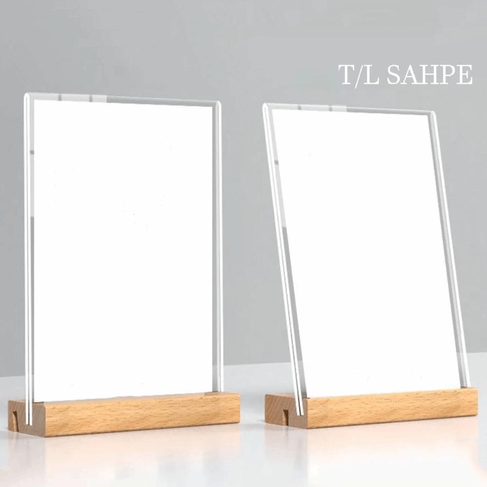 Slant/straight Groove Menu Sign Holder Highly Transparent Acrylic Table Number Holder Cafe