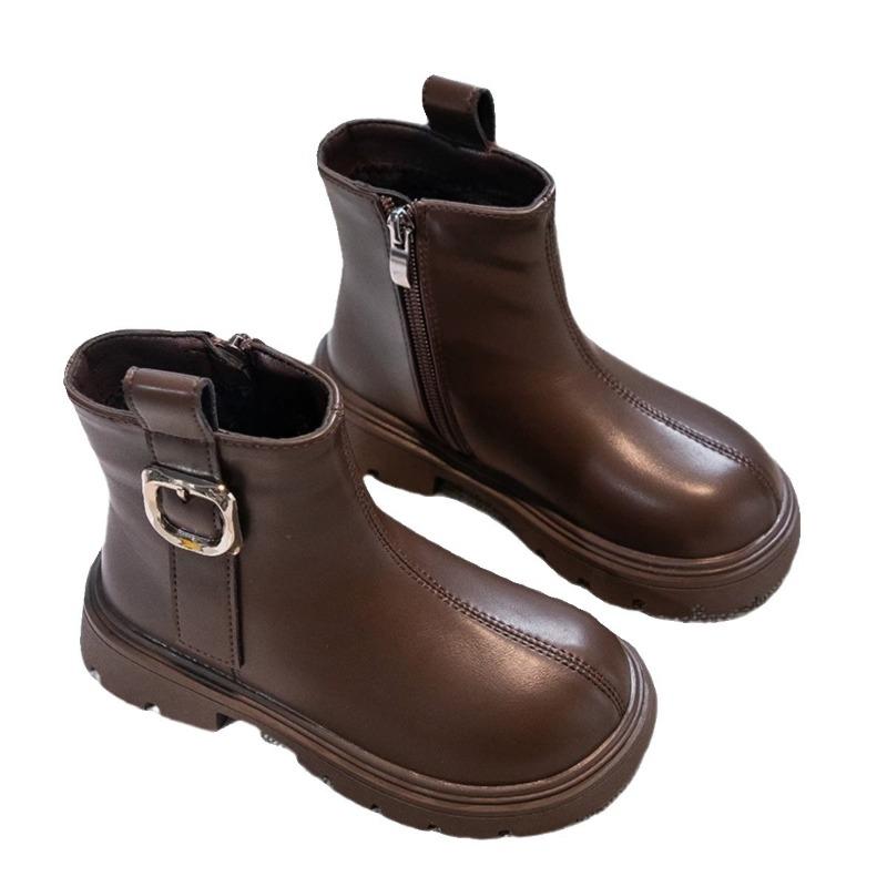 Spring and Autumn Black Western-style Princess Boots Korean Version Fashionable British Style Martin Boots for Boys