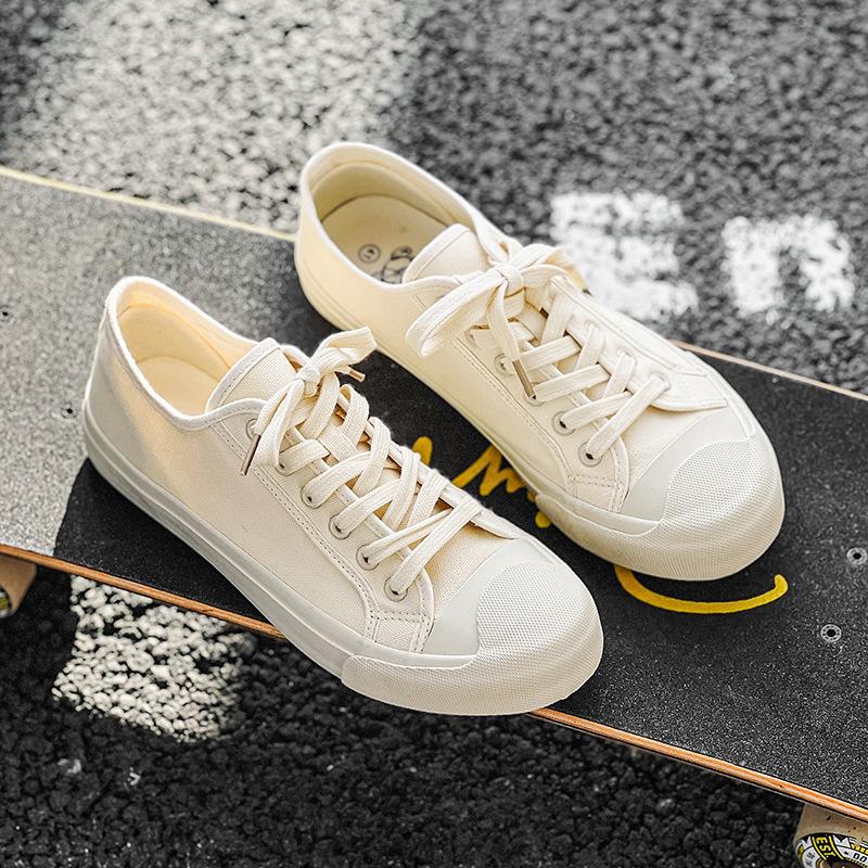 Summer Korean Version Breathable Canvas Shoes Men'S Niche Design Sense Cream White Shoes Retro Sports Couple Shoes