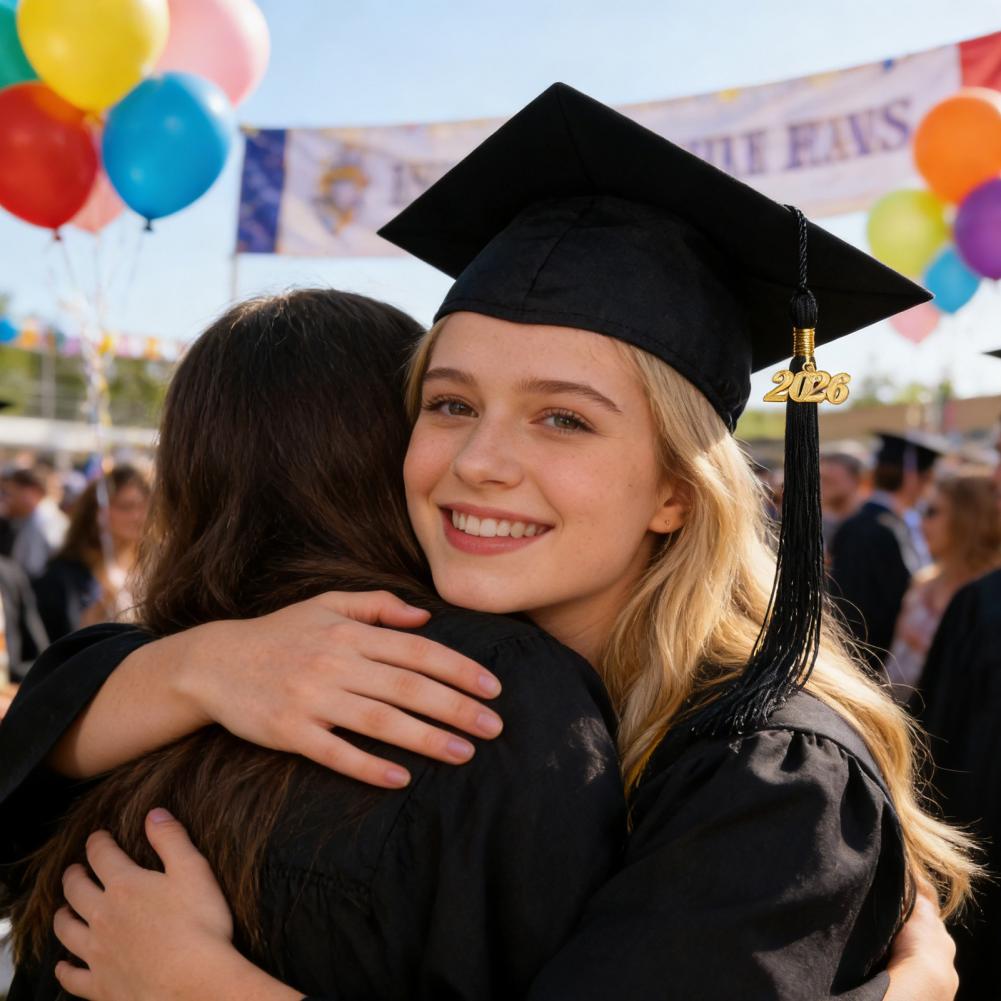 High School Graduation Cap Matte Graduation Cap with 2026 Tassel Adjustable Elastic Unisex Graduation Hat Adult for College