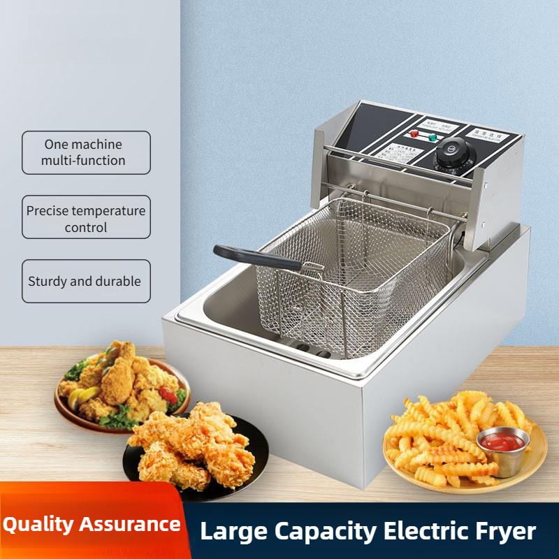 Desktop Stainless Steel Electric Deep Fryer Large Capacity French Fry Machine Multi Functional Kitchen Heating Cooker