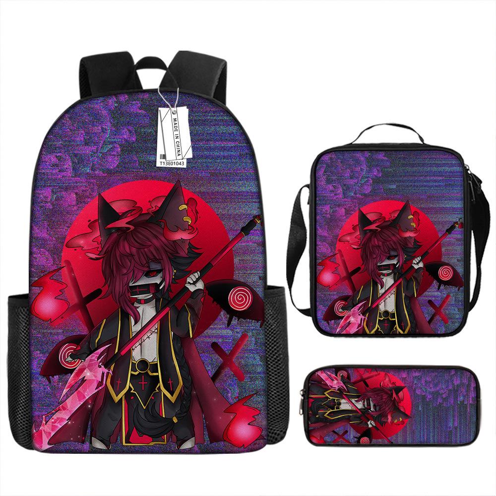 Two-dimensional Children's Schoolbag Animation Boys Backpack Satchel Pencil Case Oxford Cloth