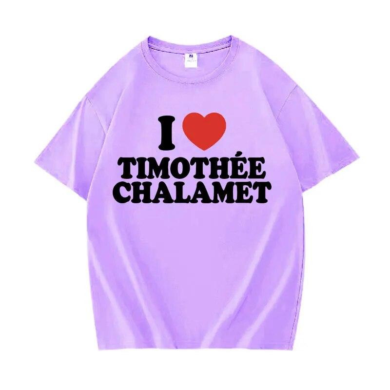 I Love THC Timothee Letter Graphic T Shirt Unisex Women Fashion O-Neck Short Sleeve T-shirts Casual 100% Cotton Oversized T-shirt