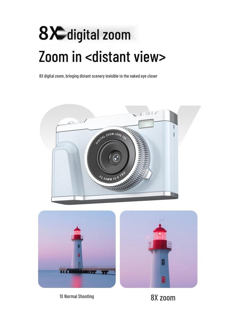 4K HD Mini Schönheits-Selfie- und Partykamera für Schüler und Kinder - Dual-Objektiv, Multifunktional