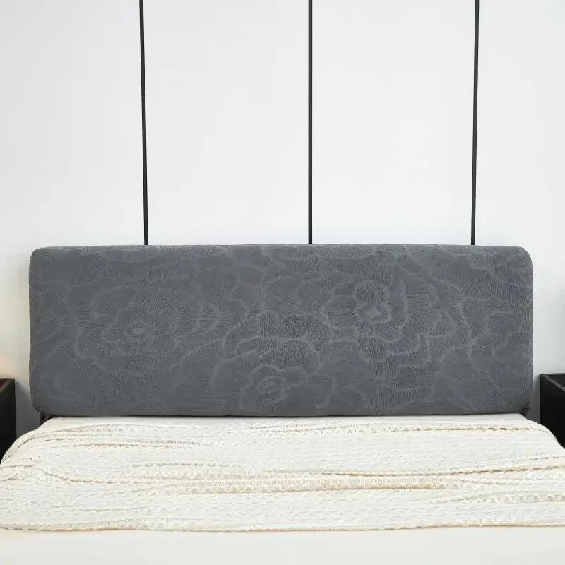 1 PC Spritzwassergeschützter Kopfteilbezug, Blumenmuster, Kopfteilbezug, gestrickter elastischer Jacquard-Nachttischbezug für das Bett im Schlafzimmer