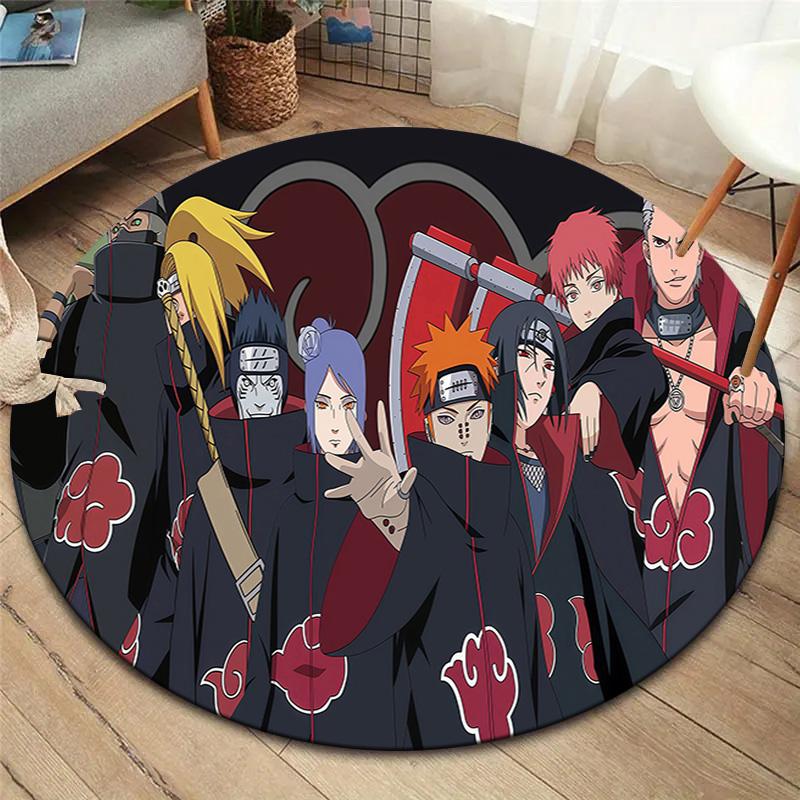 Naruto Round Area Rug Carpet Rug For Living Room Bedroom Sofa Playroom Decor Nonslip Floor Mat