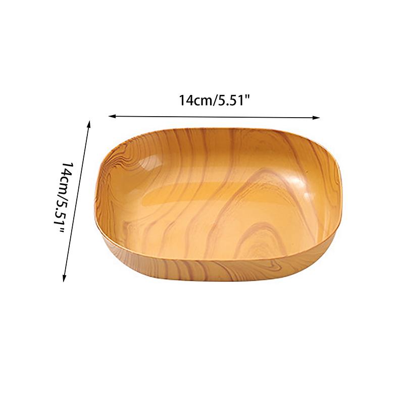 Creative Imitation Wood Plastic Snack Plate Vinegar Dish Home Sushi Breakfast Dried Fruit Snack Tray Bone Spitting Dish
