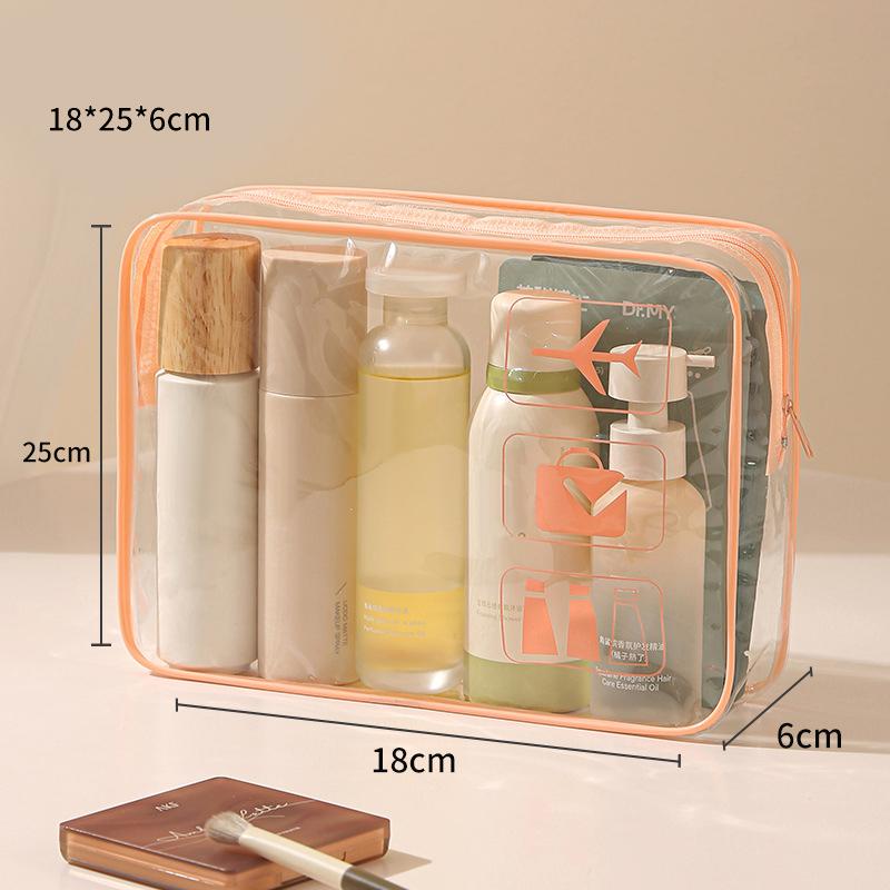 Clear Toiletry Bag Durable PVC Travel Makeup Cosmetic Organizer With Zipper Closure Travel Accessorie