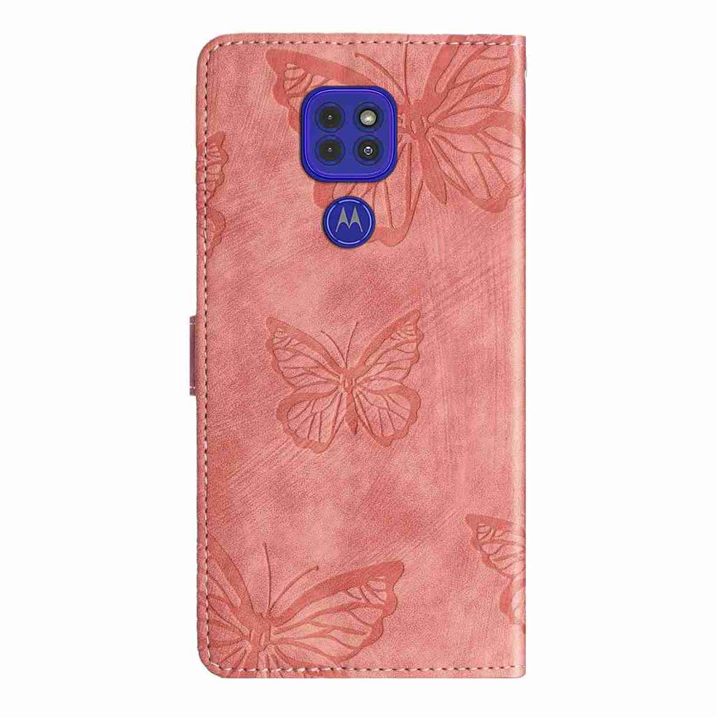 For Motorola Series.Moto E13 E20 G05 G54 Edge 40 Edge 50 Edge 60...Faux Leather Wallet Case with Butterfly Design,Card Slots & Shockproof Protection