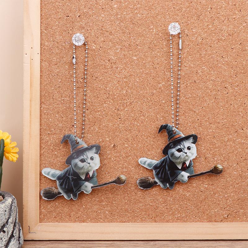 New Double-Sided Thickened Flat Magic Cats Car Pendants Christmas Tree Ornaments