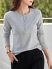 Damen Figurbetontes Rippstrick Langarm Rundhals Oberteil - Bequem & Warm Herbst/Winter Basisschicht