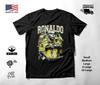 Ronaldo Brésil Trophée d'Or Portraits Football T-shirt Noir Unisexe S-2XL
