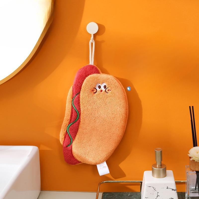 Coral Velvet Hand Towels, Double-layer Thickened Absorbent Quick-drying Towels, Kitchen and Bathroom Dual-purpose Towels