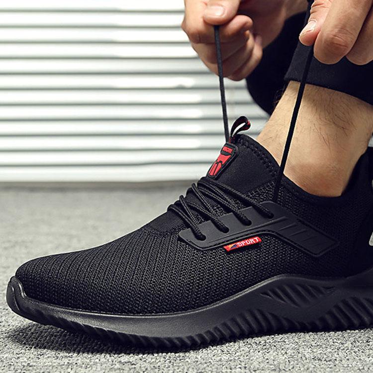 Arbetsskyddsskor Herr sommar Andas Anti-knäppning Anti-punktering Mjuk botten Anti-lukt Stållindad tå Arbetsskor Lättvikt