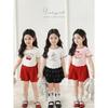 YouYou Girls' Cartoon Print Ruffle Short Sleeve T-Shirt