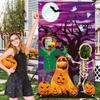 1pcs Halloween Fun Photo Background Cloth Pumpkin Skeleton Witch Halloween Party Decorative Props Fun Party Decoration Gift 2025