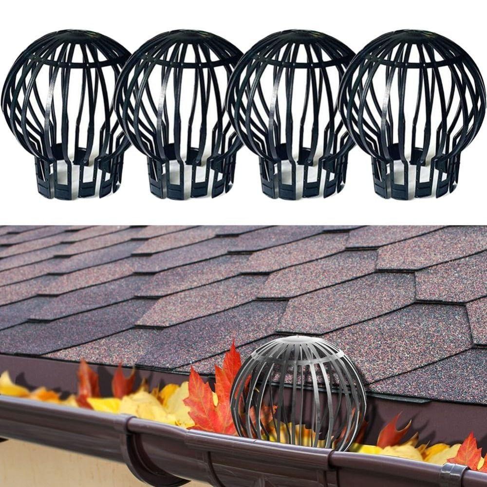 4pcs Low Maintenance Gutter Filter Expandable Downspout Filter Drainage System Roof Downspout