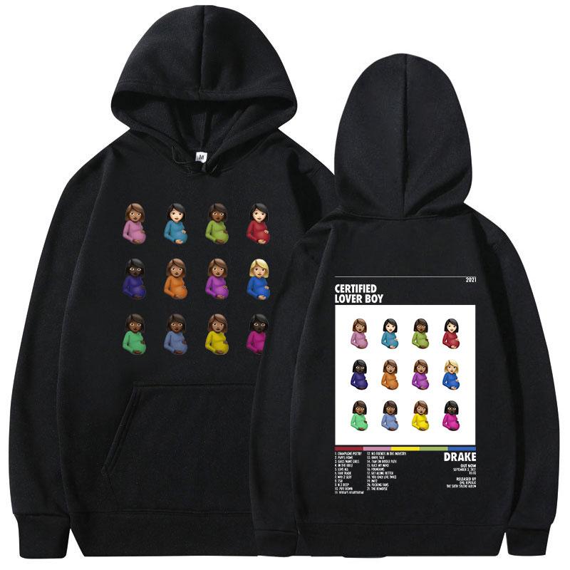Rapper Drake Music Album Cover Graphic Hoodies Men's Fashion Hip Hop Vintage Sweatshirts Autumn/Winter Fleece Warm Pullovers Y2k