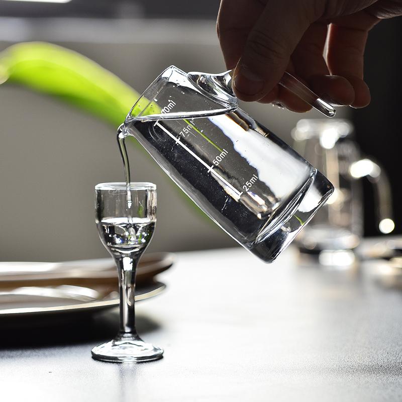 Chinesisches Baijiu Set Glaspot 100ml Mit 12ml Schnapsglas Messskala Transparenter Weinausgießer Für Hausbar