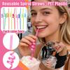 Reusable Spiral Straws –PET Plastic, Food-Grade Safe, Ideal For Birthday Parties, Holidays, Weddings, Beach Cocktails, Drink Decorations